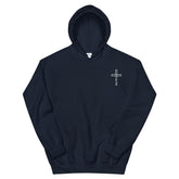 Embroidered Cross Faith Christian Hoodie